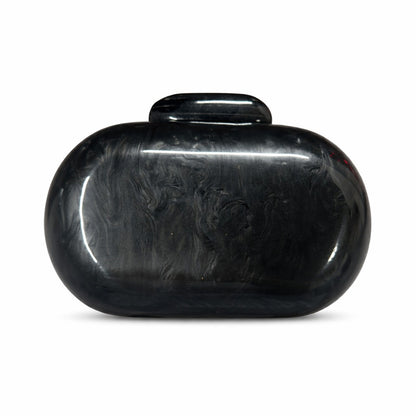 Women's Oval Shell Goose Egg Acrylic Clutch Bag Ladies Shoulder Crossbody Handbag with Chain Magnetic Buckle Closure Mini Purses