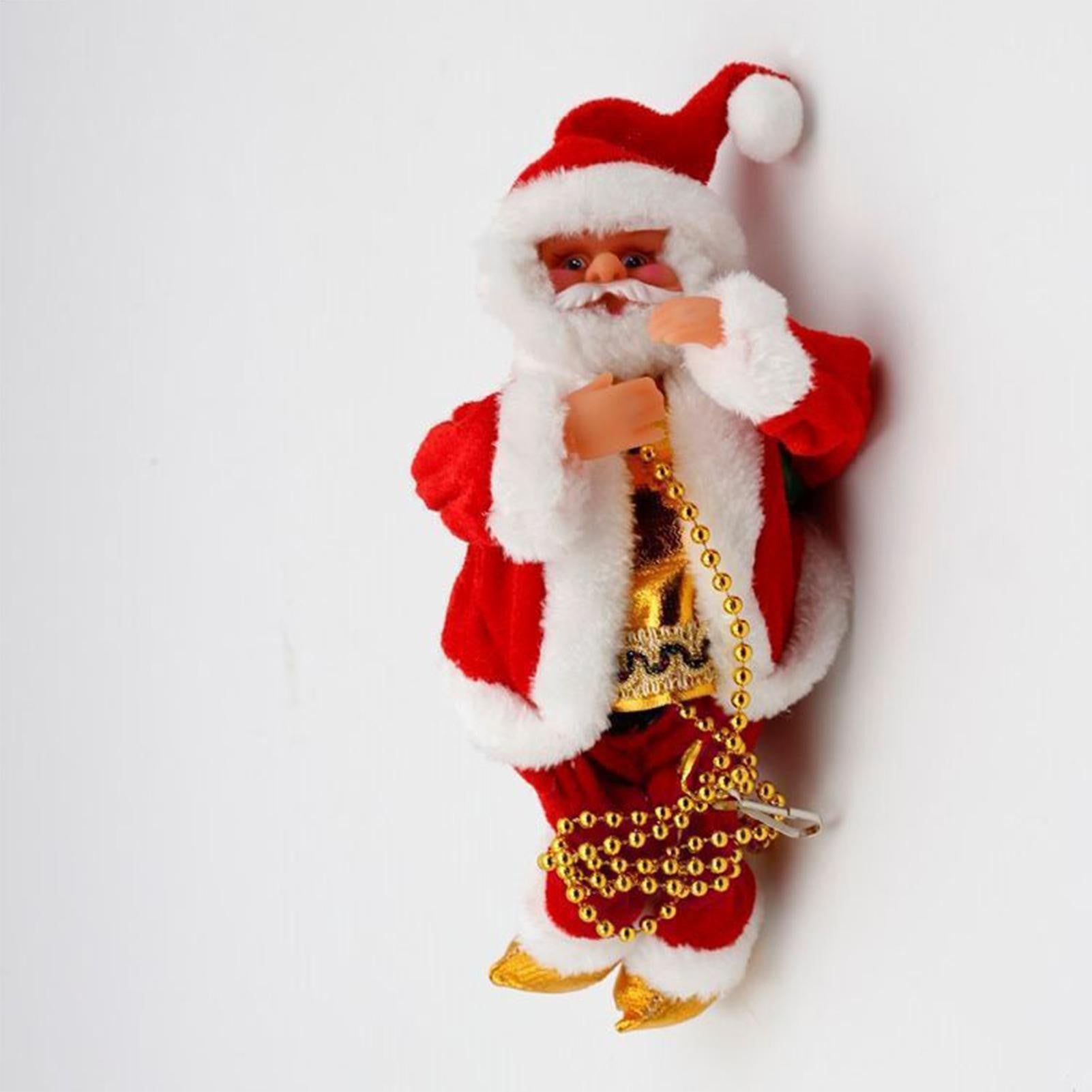 Santa Claus Climbing Rope Musical Electric Christmas Decor for Holiday Party Home Office Living Room Apartment Decorations