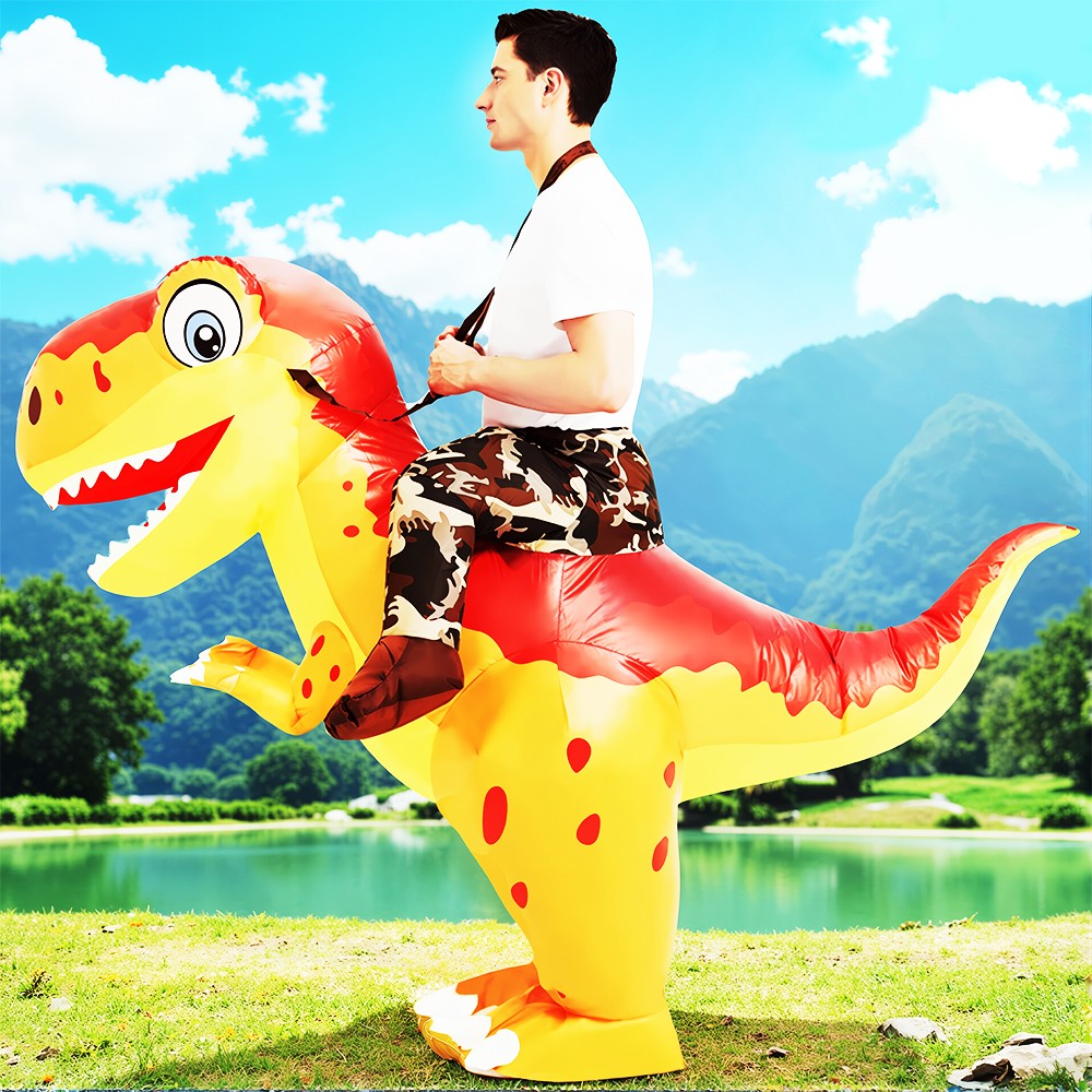 Anime Mascot Skeleton T-Rex Inflatable Dinosaur Costume Adult Purim Carnival Halloween Party Cosplay Costume Fancy Dress Suit