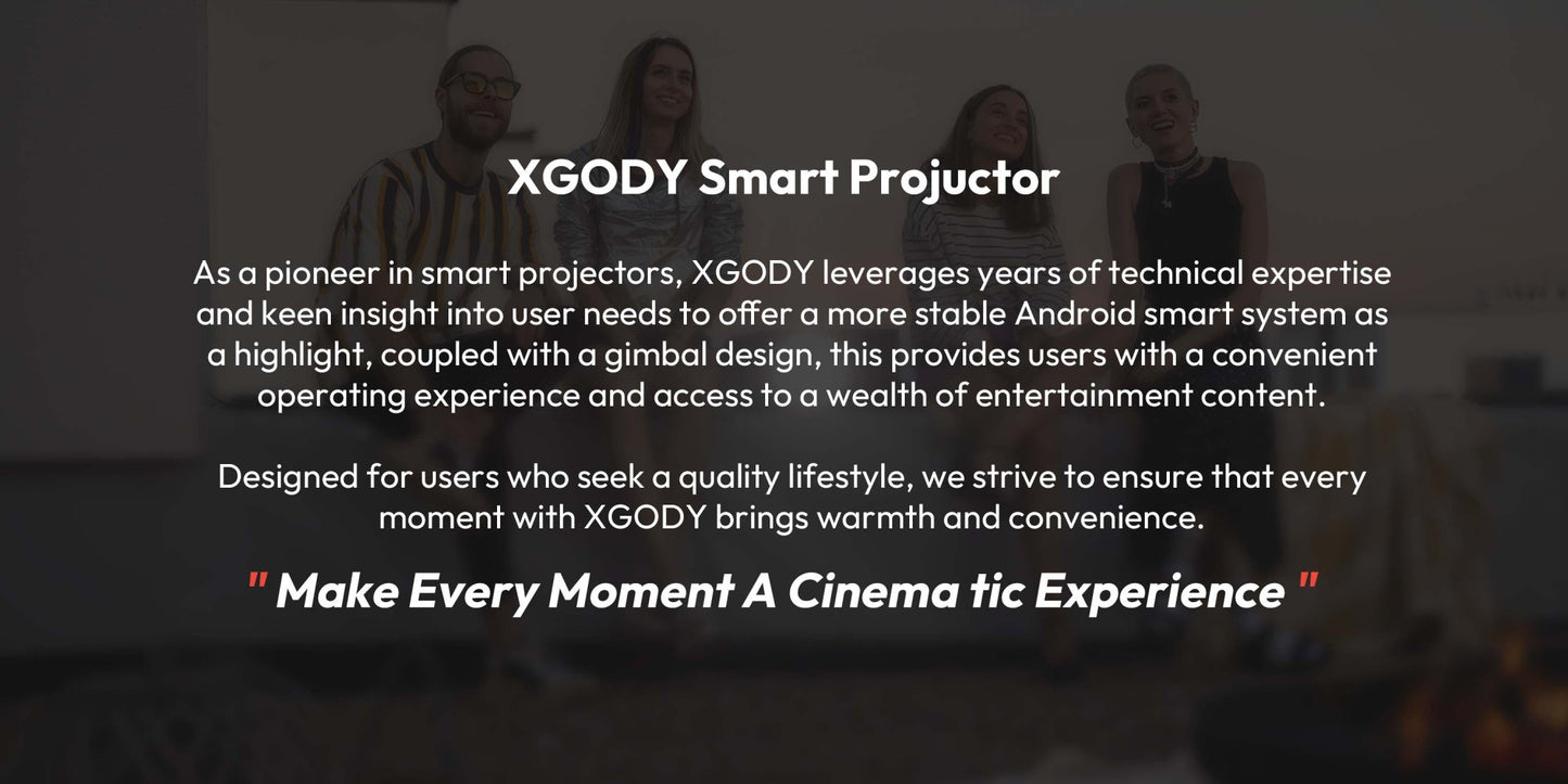 XGODY 4K Projector 450ANSI Android 11 Beamer Autofocus & Keystone 1080P 360° Rotation Wifi6 BT5.2 Portable Movie Outdoor Airmous