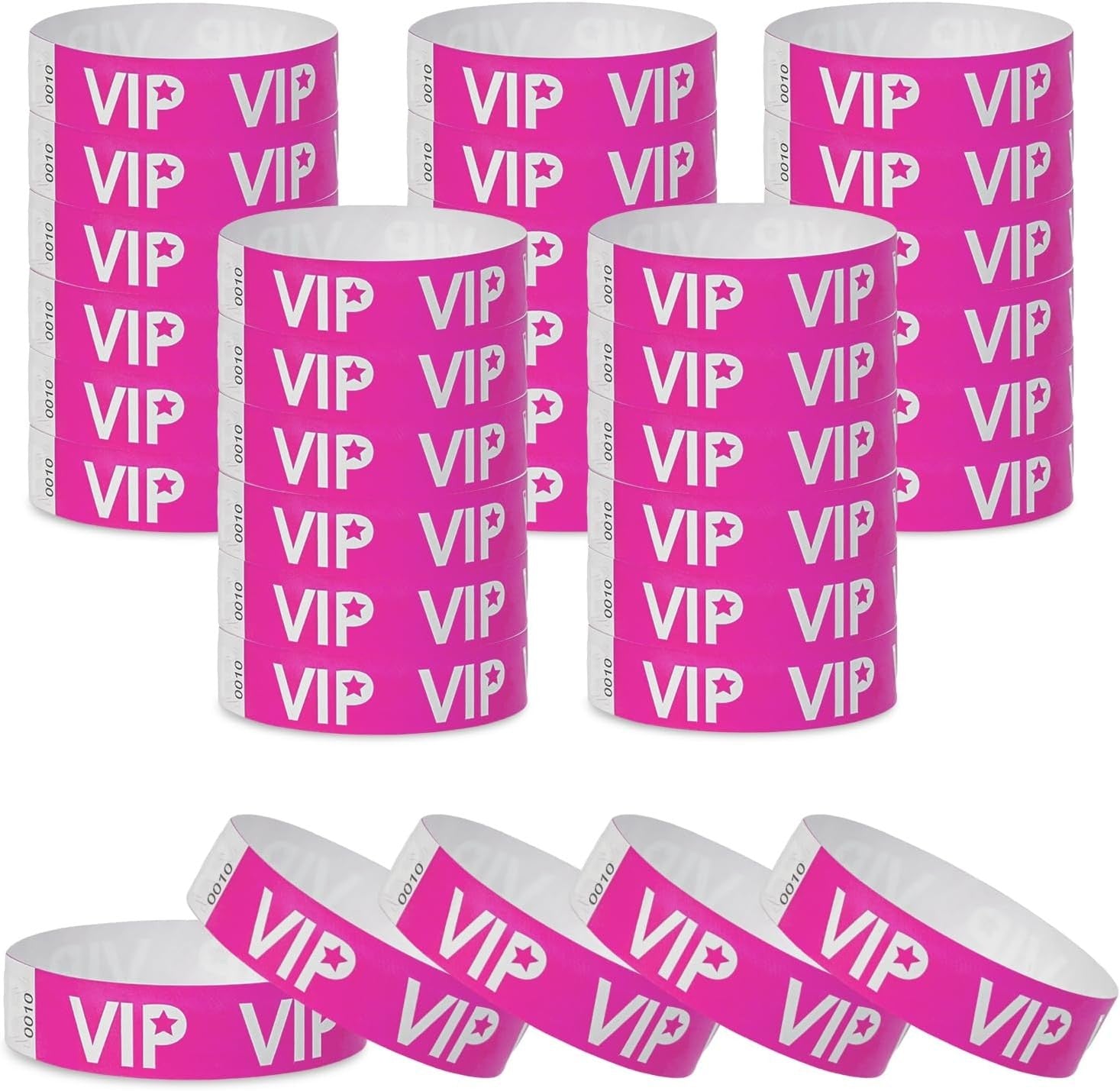500 VIP Yellow Waterproof Paper Wristbands Lightweight Festival Event Identification Bracelets Party Favors