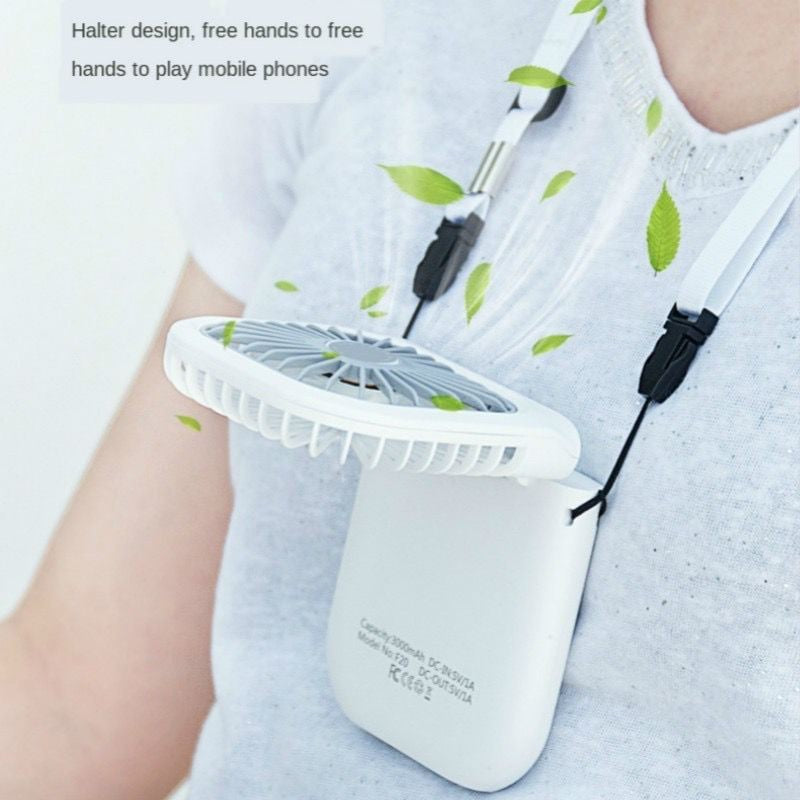 Mini Portable Folding Hanging Neck Fan With Rope/Rechargeable USB Mobile Phone Holder for Outdoor Travel