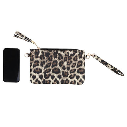 Women Clutch Bag Leopard Print Long Wallets Female Fashion Design PU Leather Wallet Messenger Bag Ladies Elegant Handbag NEW