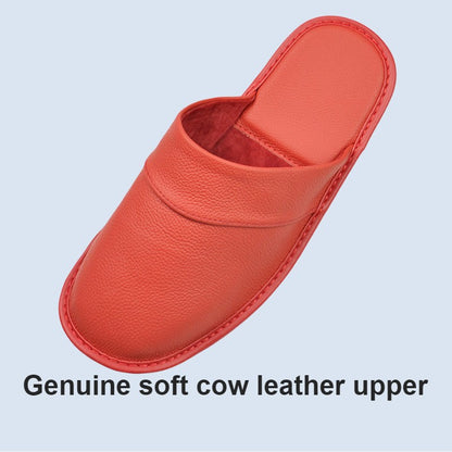 Genuine Cow Leather Slippers Homes in indoor slipper Spring Autumn summer men women elderly non-slip casual single Slides shoes