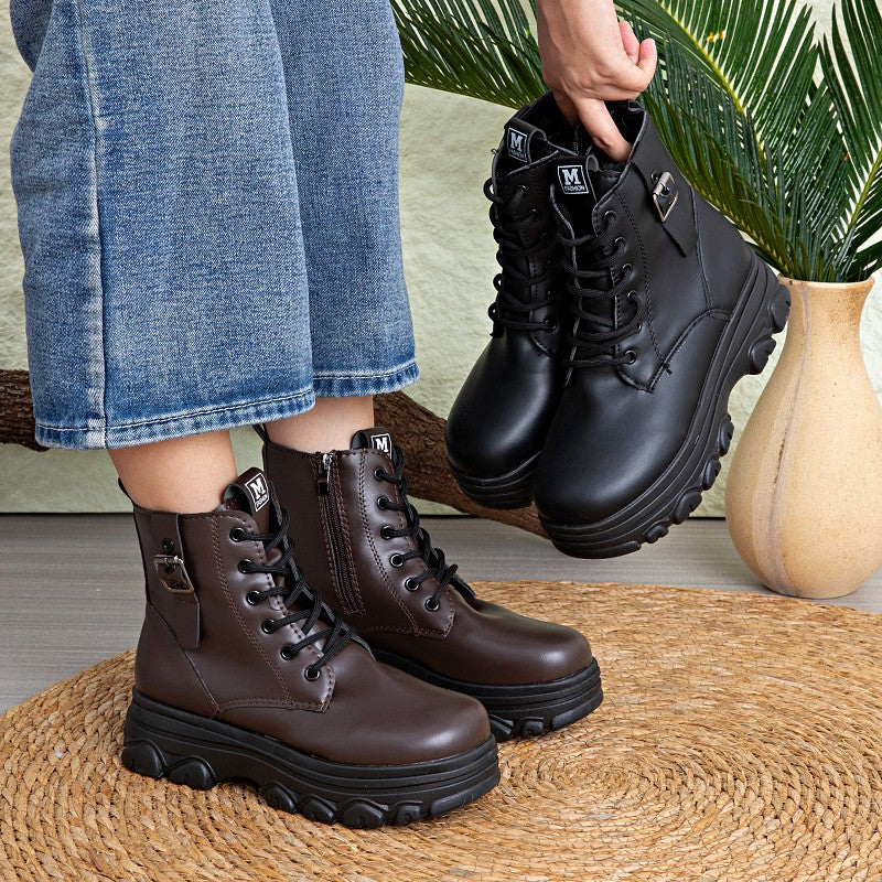 Bestselling Height Increasing Women2025Autumn and Winter New Fleece-Lined Non-Slip Short Boots for Petite Thick-Soled Faux Wool