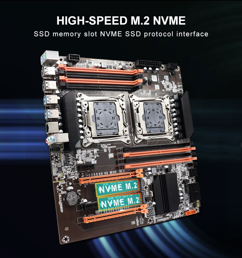 X99 Motherboard Dual CPU M.2 LGA 2011 V3 E-ATX USB3.0 SATA3 8 DIMM DDR4 Support Xeon processor slot 2011-3