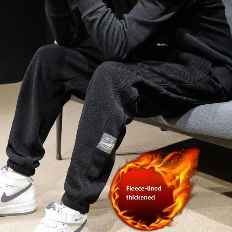 Autumn and Winter Men's Corduroy Casual Trousers Leggings Sweatpants Loose and Versatile Construction Site Pants Men's Trousers