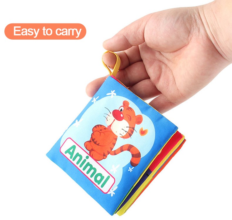 Livro de Pano Macio para Bebês 0-36M Brinquedo de Aprendizagem Precoce Interativo para Pais e Filhos Brinquedo Educativo Montessori de Marionete Presente para Meninos e Meninas