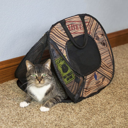 Transportador Dobrável Leve para Gatos com Zíper de Segurança Portátil para Viagem para Gatos e Gatinhos com Painéis de Malha Ventilada