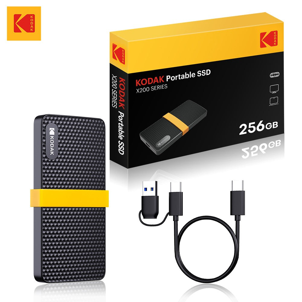 KODAK X200 External SSD Hard Drive HD Externo USB3.1 and Type- Mini Portable SSD 256B 512GB 1TB For Laptops Smartphone PS4 PC TV