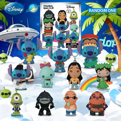 Disney oficialmente licenciado Blind Bag Stitch and Friends 3D Figurine Bag Clip Chaveiro de Anime Coleção de Presentes 1 Unidade Disney