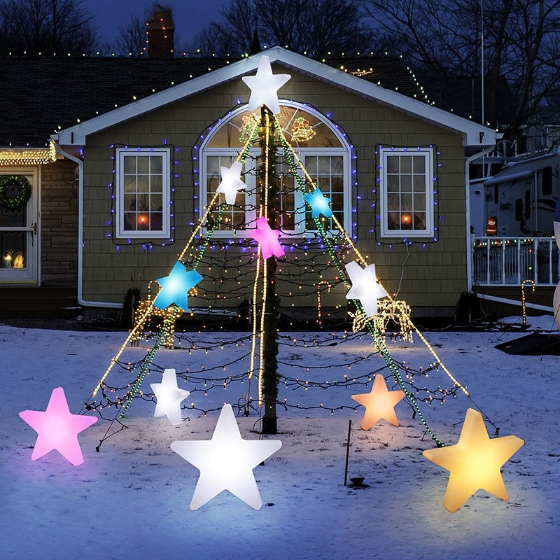 Garden Lights Outdoor Christmas Decoration 2025 LED Lightings Waterproof Star Lamp Party New Year Landscape Lawn Holiday decor