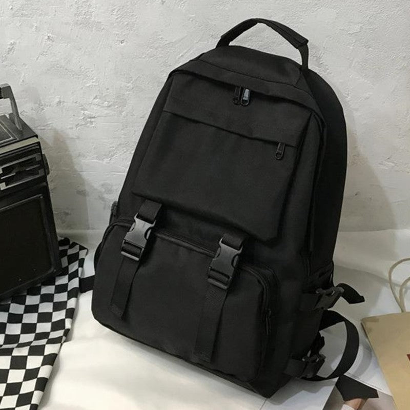 Mochilas Simples Grande Capacidade Bolsa de Viagem Sólida Harajuku Mochila Escolar Estudantil Bolsa Masculina Feminina Unissex High Street