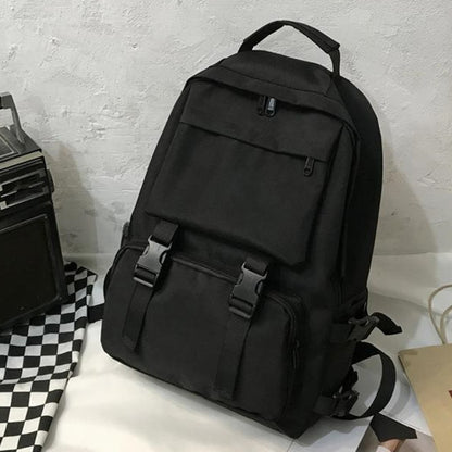 Mochilas Simples Grande Capacidade Bolsa de Viagem Sólida Harajuku Mochila Escolar Estudantil Bolsa Masculina Feminina Unissex High Street