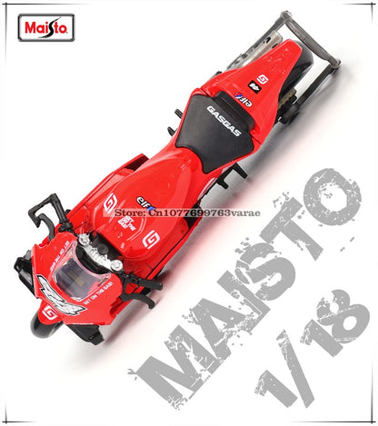 Maisto 1:18 2023 GASGAS Tech3 37#Augusto Fernandez 44#Pol Espargaro Moto GP modelo de motocicleta de liga leve para coleção de brinquedos de presente