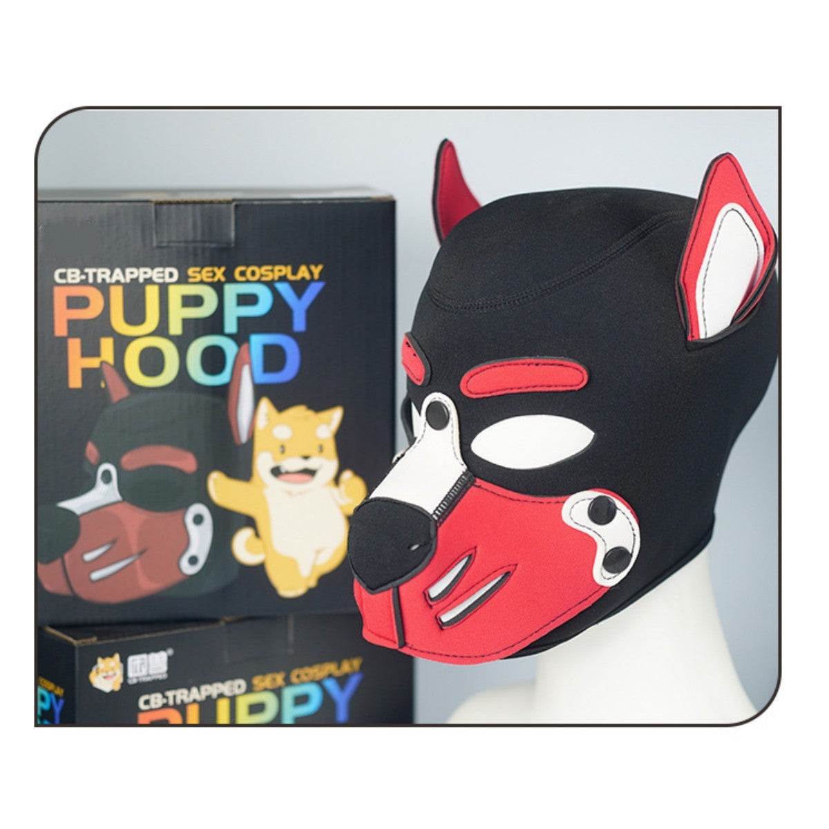 Unisex Sexy Costumes Halloween Party Pupply Play Mask Couples Games Full Face Fetish Masks Hood Latex Open Mouth DogHeadgear New