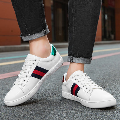 Tênis Masculino Casual de Couro Confortável para Caminhada Esportivo de Alta Qualidade Design de Luxo Original Skate