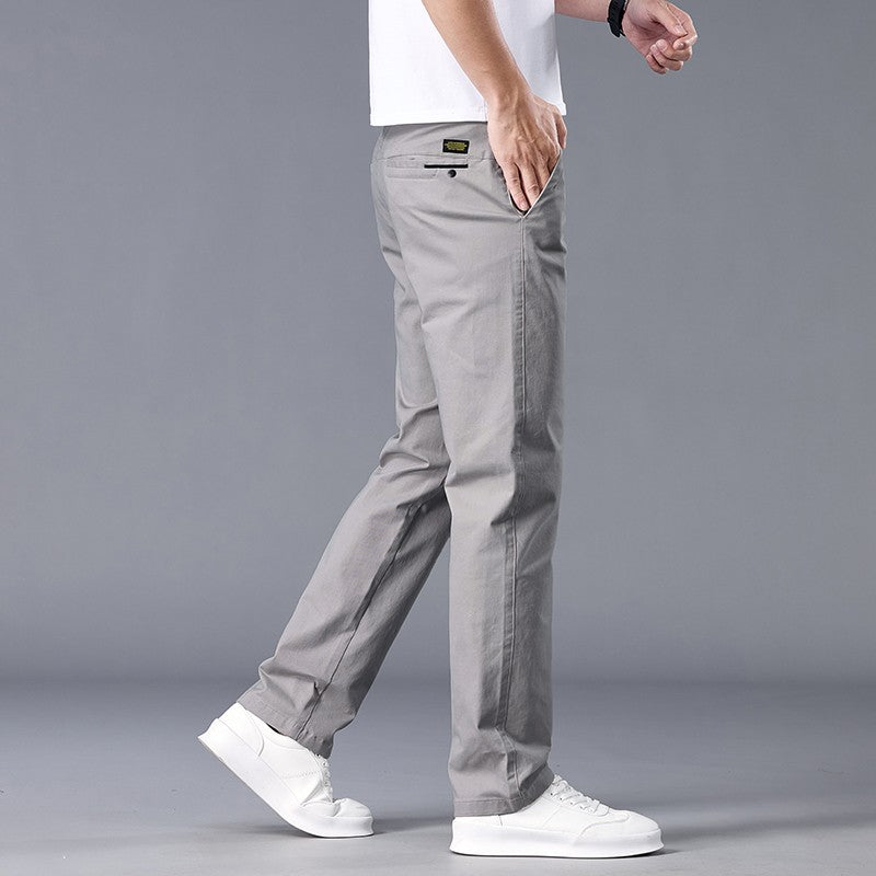 New Casual Pants Men Straight Fit Stretch Autumn Chino Trousers Male Formal Work Business Dress Khaki Fashion Spring Pants