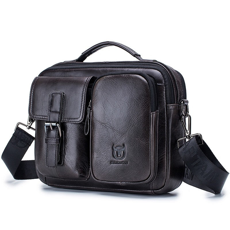 BULLCAPTAIN New Genuine Leather Men Crossbody Bag Male Briefcase Messenger Bag Casual Business Briefcase Style Men Shoulder Bag