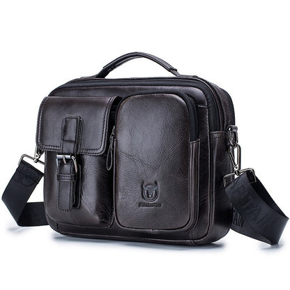 BULLCAPTAIN New Genuine Leather Men Crossbody Bag Male Briefcase Messenger Bag Casual Business Briefcase Style Men Shoulder Bag