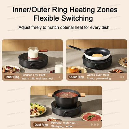 XIAOMI MIJIA Electric Ceramic Cooktop,10?Level Power With Child Safety Lock,Timer,2200W Induction Cooker,CN Version With Adapter