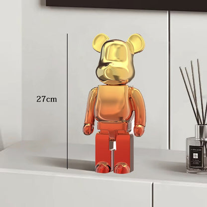 Estátua Urso Graffiti 27cm Bloco Tinta Urso Decoração Enfeites de Resina para Desktop Decoração de Casa Sala de Estar Urso Escultura de Chão Presentes