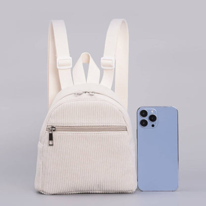 Mochila Clássica Infantil Minimalista em Veludo Cotelê
