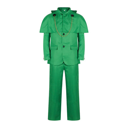 Doctor Doom Cosplay Costume Evil Scientist Victor Von Doom Green Uniform Coat Pants Suit Cape Halloween Party Role Play Outfit