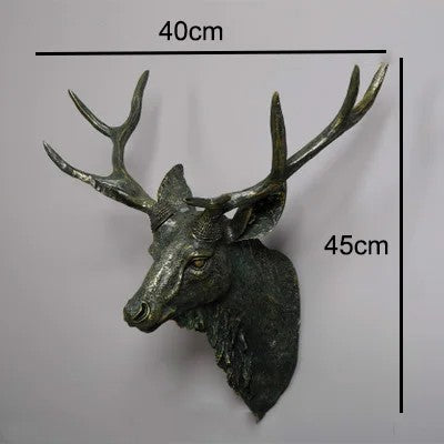 Creative Wall Mounted Animal Deer Head Wall Decoration Handmade Farmhouse Decoration Resin Living Room Home Decoration