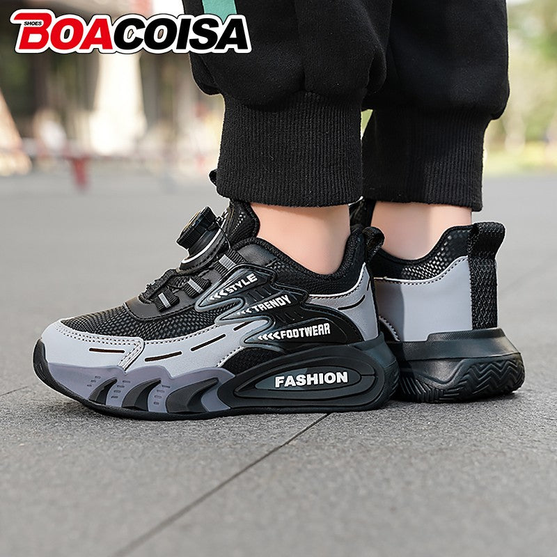 Leather Boys Kids Sneakers For Girls School Casua Outdoor Breathable Running Breathable Soft  Non-slip Children Shoes boacoisa