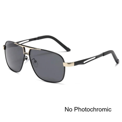 Men Night Vision Polarized Photochromic Sunglasses Aviator Style Yellow Color Change Lenses Driving Sun Glasses