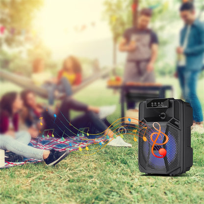 Caixa de Som Portátil Sem Fio Bluetooth 1000W Grande Luz LED Estéreo para Festa FM Karaokê Subwoofer 8 polegadas com Microfone e Controle Remoto