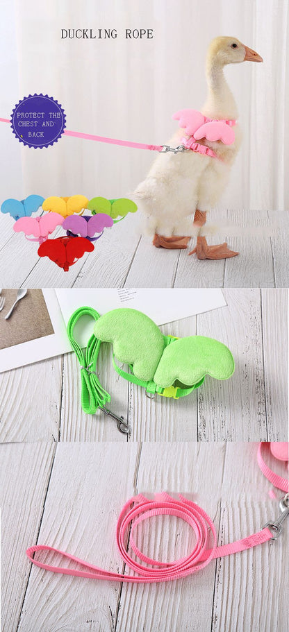 Cute Wing Duck Leash Pet Cat Harness Safety for Puppy Dog Kitten Adjustable Walking Towing Rope Pet Supplies, Small Animals