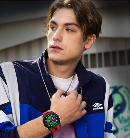 SANDA Mens Watches Countdown Waterproof Alarm Clock Wristwatch Multifunctional Luminous Men Quartz Digital Watch Alarm Clock