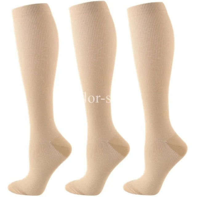 3/6/7 Double Compression Socks Varicose Socks Men Women With Diabetes Pregnancy Elastic Socks Gym Outdoor Sports Rugby Running