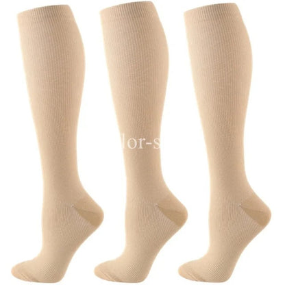 3/6/7 Double Compression Socks Varicose Socks Men Women With Diabetes Pregnancy Elastic Socks Gym Outdoor Sports Rugby Running