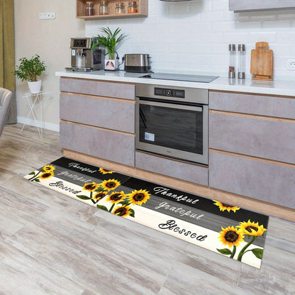 VIKAMA Kitchen, Laundry Room Floor Mats, Bathroom New Flannel Water-Resistant Soft Rug Dust-proof Toilet Treads Home Decorations