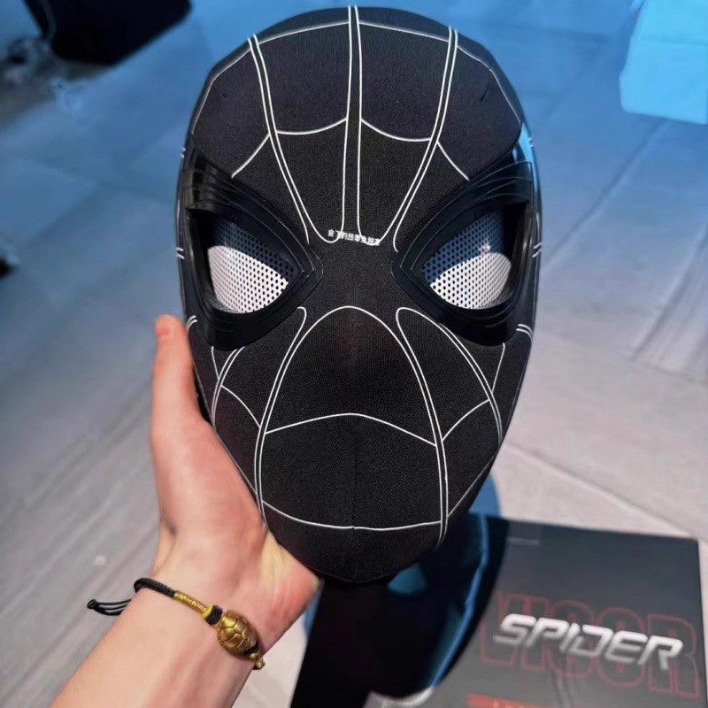 2026 Popular Breathable Spider Man Headset with Chin Operable Blink Touch Glowing Mask Miles Halloween Cosplay Boys Headgear Toy