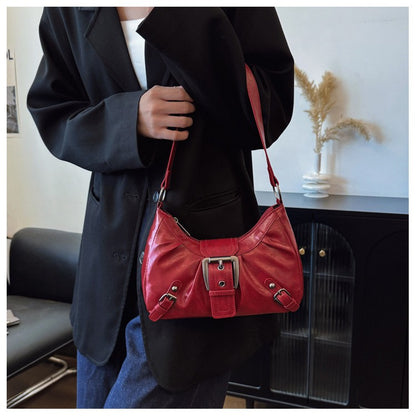 2025 Large Capacity Pleated New Retro Commuter Temperament Locomotive Do Old Style Underarm Shoulder Bag Women