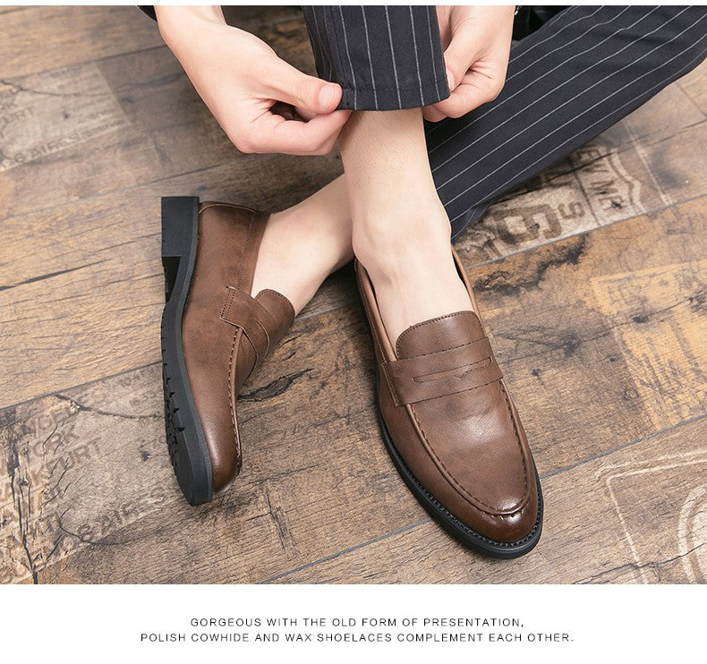 High Quality Casual Business Shoes Men Leather Loafers Classic Men's Dress Shoes Formal Office Leather Brogues Shoes Male