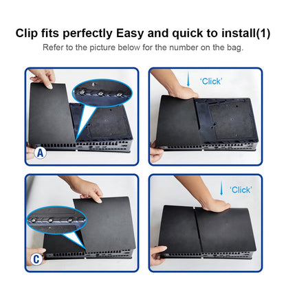 ABS Hard Case Replacement Faceplate Shockproof Side Plate Shell Faceplate Case Cover for Playstation 5 Slim Disc Edition Console