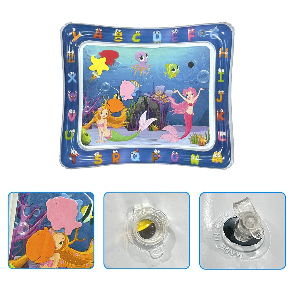 1 Peça Tapete de Jogo Inflável em PVC Padrão Sereia Tapete de Água para Bebê Almofada para Crianças Brinquedos Educacionais Precoces Tapete Almofada