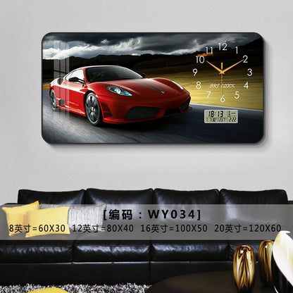 Car Clock Living Room Creative E-sports Room Silent Clock Auto Repair Beauty Shop Personality Art Decorative Painting Wall Clock