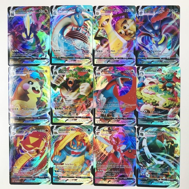 50/100 Peças Pokémons Cartas em Francês Inglês Alemão Pokémons Carta 100 Gx 100 V Max VMAX 50