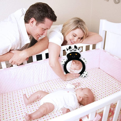 Espelho de Bebê Multifuncional, Alto Contraste Preto e Branco, Tummy Time, Presente de aniversário/Natal para meninos e meninas, para carro