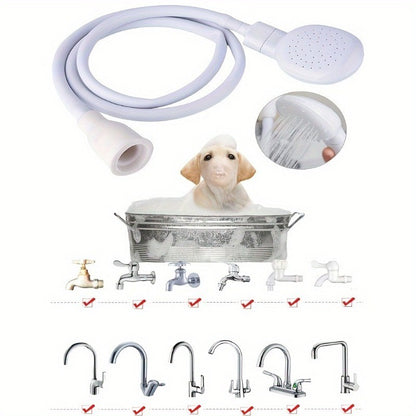1set Multi-functional Dog Shower Attachment, Pet Shower Head, Rubber Handheld Dog Shower Bathing Sprayer With Hose, Pet Shower A
