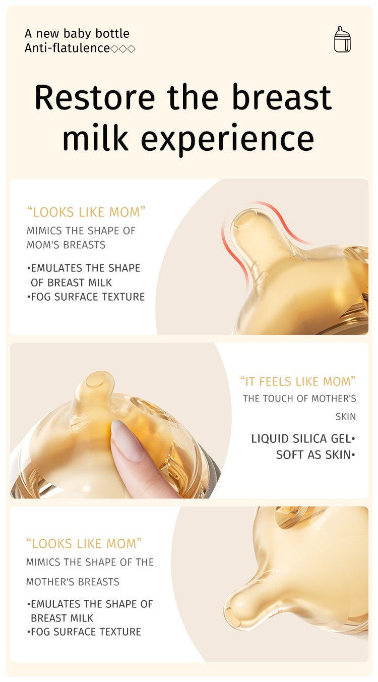 Newborn Baby Items Feeding Bottle 0-6 Months Anti Bloating Anti Spitting Choking Bebe Glass Baby Bottles 160ml Silicone Nipple