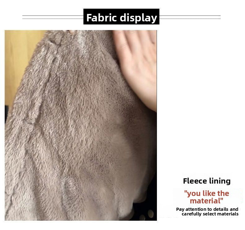 Plus Size Plus Size Fleece Lined Jacket Women's Winter Fashion Loose Coat Mid-Length High Quality Jacket for Mature Women