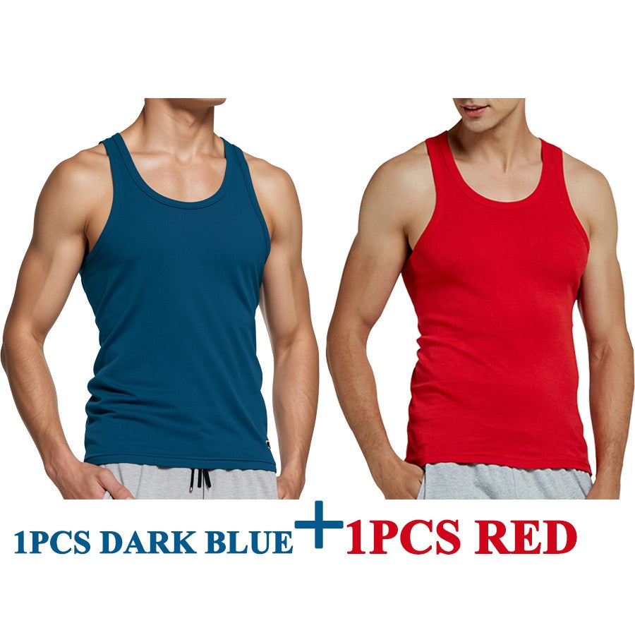 Tank Tops Men New 100% Cotton Solid Vest Mens Slim Casual Breathable Sleeveless