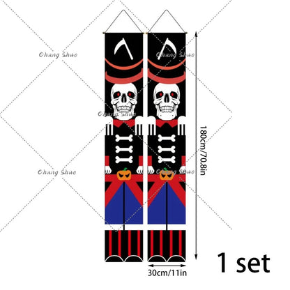 Halloween Hanging Door Curtain Banner Pumpkin Ghost Happy Halloween Decorations For Home Trick Or Treat Horror Party Supplies